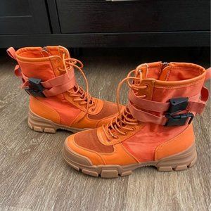 Cape Robbin Utility Orange Boots size 6